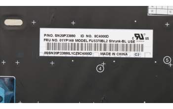 Lenovo 01YP149 NB_KYB FRU COMO SK,LTN,KB-BL,BK,USE