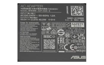 0A001-01103000 original Asus chargeur 45 watts