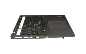 0C45081 original Lenovo clavier incl. topcase DE (allemand) noir/noir avec rétro-éclairage et mouse stick