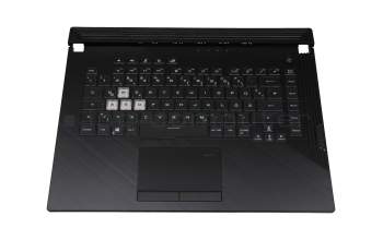 0KN1-8T2GE11192 original Asus clavier incl. topcase DE (allemand) noir/transparent/noir avec rétro-éclairage