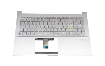 0KN1-AU6GE12 original Pega clavier incl. topcase DE (allemand) argent/argent avec rétro-éclairage