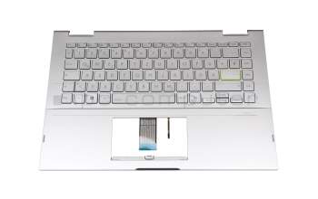 0KN1-BS1GE12 Rev.R1.0 original Pega clavier incl. topcase DE (allemand) argent/argent avec rétro-éclairage