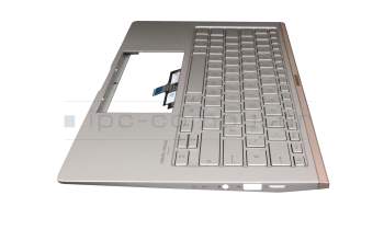 0KNB0-262WGE00 original Asus clavier incl. topcase DE (allemand) argent/argent avec rétro-éclairage