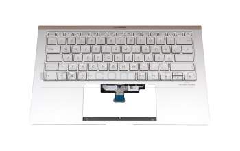 0KNB0-262WGE00 original Asus clavier incl. topcase DE (allemand) blanc/argent avec rétro-éclairage