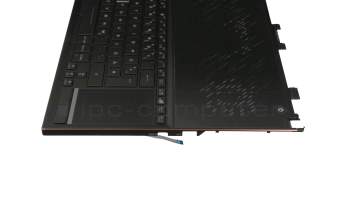 0KNR0-661DGE00 original Asus clavier incl. topcase DE (allemand) noir/noir avec rétro-éclairage