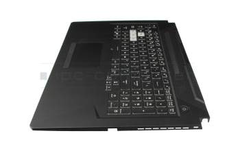 0KNR0-681WUS00 original Asus clavier incl. topcase US (anglais) noir/transparent/gris avec rétro-éclairage