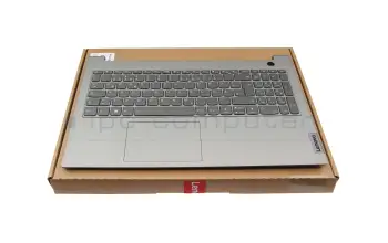 5CB1J09215 original Lenovo clavier incl. topcase DE (allemand) gris foncé/gris avec rétro-éclairage et mouse stick