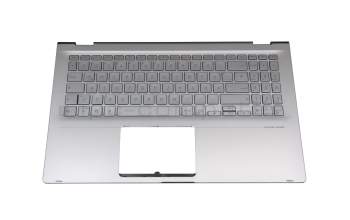 13NB0LK2AM0231 original Asus clavier incl. topcase DE (allemand) argent/argent avec rétro-éclairage