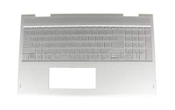 442.0BX02.0002 original HP clavier incl. topcase DE (allemand) argent/argent avec rétro-éclairage