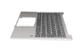 460.0FD04.0003 original Lenovo clavier incl. topcase DE (allemand) gris/argent avec rétro-éclairage