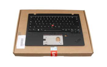 460.0RD06.0012 original Lenovo clavier incl. topcase DE (allemand) noir/noir avec rétro-éclairage et mouse stick