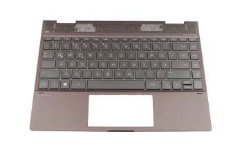 4600EC0C0003 original HP clavier incl. topcase DE (allemand) noir/gris avec rétro-éclairage