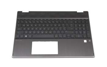 46M0GFCS0121 original HP clavier incl. topcase CH (suisse) noir/noir avec rétro-éclairage