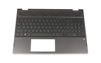 490.0EH07.010G original HP clavier incl. topcase DE (allemand) noir/noir avec rétro-éclairage