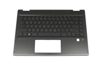 490-0GG07.BP0G original HP clavier incl. topcase DE (allemand) noir/noir avec rétro-éclairage