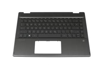 490.0GG07.BP0G original HP clavier incl. topcase DE (allemand) noir/noir avec rétro-éclairage