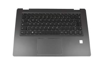 5CB0M32849 original Lenovo clavier incl. topcase DE (allemand) noir/noir avec rétro-éclairage avec découpe pour les lecteurs FingerPrint