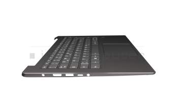 5CB0R11734 original Lenovo clavier incl. topcase DE (allemand) gris/gris avec rétro-éclairage (fingerprint)