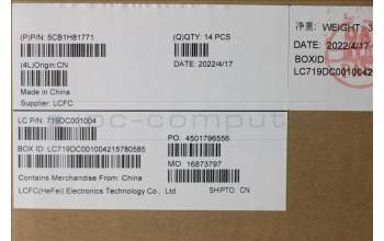 Lenovo 5CB1H81771 COVER FRU_D_COVER_AL_WLAN_BLK_ASSY