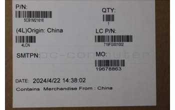 Lenovo 5CB1M21616 COVER FRU LT4E0_B_SHEET_MIC_ASSY