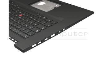 5M10W78879 original Lenovo clavier incl. topcase DE (allemand) noir/noir avec rétro-éclairage et mouse stick