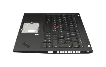 5M10W85887 original Lenovo clavier incl. topcase DE (allemand) noir/noir avec rétro-éclairage et mouse stick