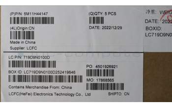 Lenovo 5M11H44147 MECH_ASM GRP KBD BZL,FRA/ENG,WL,DB,CHY