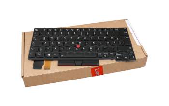 5N20V43192 original Lenovo clavier DE (allemand) noir/noir avec rétro-éclairage et mouse stick