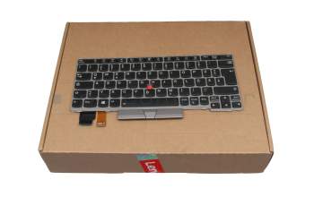 5N20V43483 original Lenovo clavier DE (allemand) noir/argent avec rétro-éclairage et mouse stick