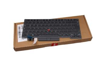 5N21B08351 original Lenovo clavier DE (allemand) noir/gris avec rétro-éclairage et mouse stick