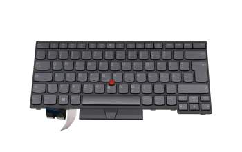 5N21B08351 original Lenovo clavier DE (allemand) noir/gris avec rétro-éclairage et mouse stick