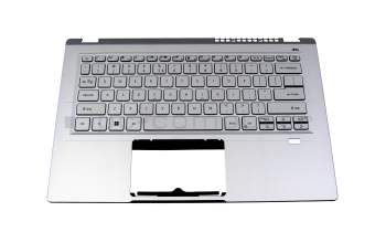 6BAB1N2001 original Acer clavier incl. topcase US (anglais) argent/argent avec rétro-éclairage