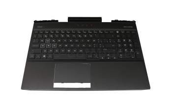 910300206540 original Primax clavier incl. topcase CH (suisse) noir/noir avec rétro-éclairage