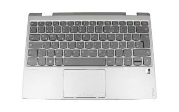 9Z.NDUBN.B0G original Darfon clavier incl. topcase DE (allemand) gris foncé/argent avec rétro-éclairage