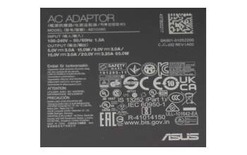 Alternative pour A23-065N1A original Asus chargeur USB-C 65 watts