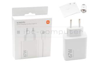 BHR6035EU original Xiaomi chargeur USB-C 67,0 watts EU wallplug blanc (Charging Combo Type-A)