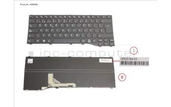 Fujitsu CP825784-XX KEYBOARD BLACK SPAIN WIN11