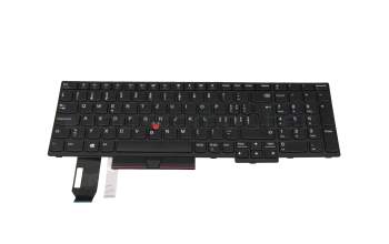 Clavier CH (suisse) noir/noir avec mouse stick original pour Lenovo ThinkPad E595 (20NF)