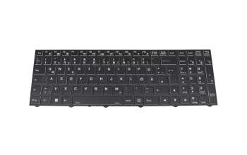 Clavier DE (allemand) moir/blanc/noir abattue avec rétro-éclairage original pour Clevo PB7x