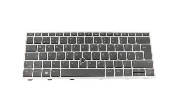 Clavier DE (allemand) noir/argent avec rétro-éclairage et mouse stick original pour HP EliteBook 830 G6