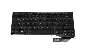 Clavier DE (allemand) noir avec rétro-éclairage original pour Fujitsu LifeBook U729