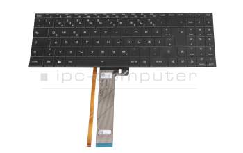 Clavier DE (allemand) noir avec rétro-éclairage original pour Medion Akoya S15801 (GM5MP0Y)