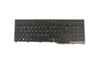 Clavier DE (allemand) noir/gris avec rétro-éclairage original pour Fujitsu LifeBook E459