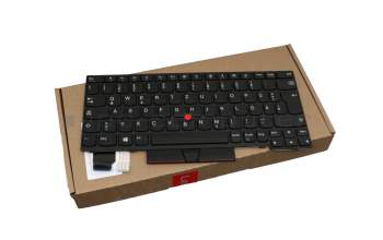 Clavier DE (allemand) noir/noir avec mouse stick original pour Lenovo ThinkPad X395 (20NL)