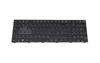 Clavier DE (allemand) noir/noir avec rétro-éclairage (Gaming) original pour Medion Erazer Defender P40 (NP70SND)