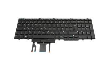 Clavier DE (allemand) noir/noir avec rétro-éclairage et mouse stick original pour Dell Precision 17 (7740)