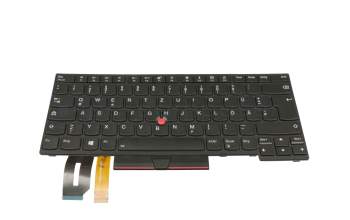 Clavier DE (allemand) noir/noir avec rétro-éclairage et mouse stick original pour Lenovo ThinkPad L490 (20Q5/20Q6)