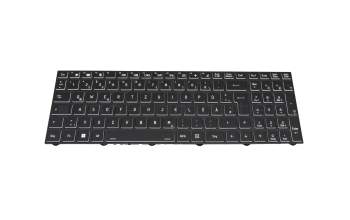 Clavier DE (allemand) noir/noir avec rétro-éclairage original pour Schenker XMG PRO 17-E23 (PD71PNN)