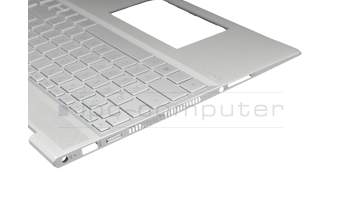 Clavier incl. topcase DE (allemand) argent/argent avec rétro-éclairage (DIS) original pour HP Envy x360 15-dr1900