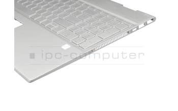 Clavier incl. topcase DE (allemand) argent/argent avec rétro-éclairage (DIS) original pour HP Envy x360 15-dr1900